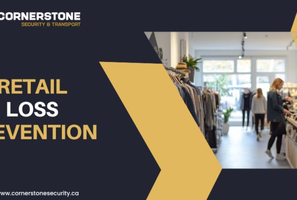 Cornerstone Article Graphic that reads "Retail Loss Prevention," with an image of the inside of a retail store.